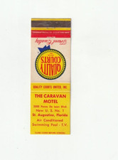 MATCHBOOK COVER - CARAVAN MOTEL - ST. AUGUSTINE FLORIDA - QUALITY COURTS picture