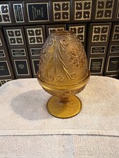 Vintage Indiana Glass Amber Pedestal Fairy Lamp Tiara Sandwich Excellent picture
