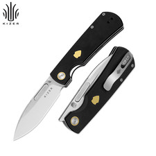 Kizer Retro Folding Pocket Knife Nitro-V Blade G10 & Brass Handle V4726A2 picture