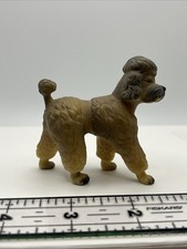 Vintage 1960s Gray Hard Plastic Poodle Figurine Made in Hong Kong picture