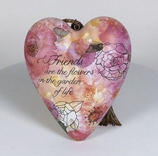 Demdaco Art Heart W/Key “Friends Are The Flowers In The Garden Of Life” Open Box picture