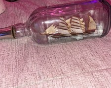 Vintage Handmade Sailing Ship in a Teacher’s Highland Cream Scotch Whisky Bottle picture
