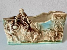 McCoy 1956 WILD WEST Rare #781 RODEO COWBOY PLANTER - Mirror Stamped 7 3/4” x 4” picture