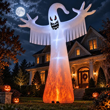 12FT Halloween Inflatable Giant Ghost with Red Eye Led Lights Blow Up Decoration picture