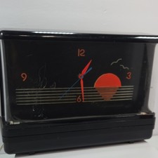 Gemini Display Ltd Analog Rectangular Desk Clock Black Plastic Arabic Numerals picture
