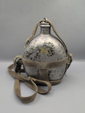 Korean War RARE N Korean military canteen with 1 white star and carry strap picture