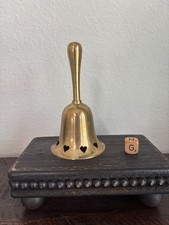 Vintage Brass Hand Bell w/Heart Cutouts picture