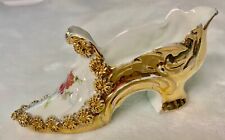 Vintage Porcelain Gold Trimmed Slipper/Shoe with Flowers picture