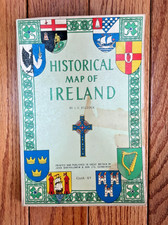 VINTAGE Historical Cloth Map of Ireland. Printed in Great Britain (1962). picture