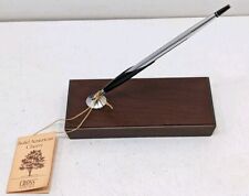 Vintage Mid Century Style CROSS Pen & American Cherry Wood Desk Display Holder picture