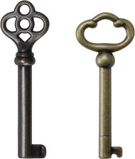 Universal Antique Brass Skeleton Keys - Ideal for Restoring Vintage Furniture picture
