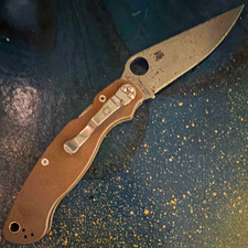 Spyderco Military CPM 15V Sprint run light usage Brown G10 Factory Edge picture