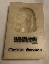 Vintage Christus Gardens Jesus White Resin Alabaster Wall Plaque - 2 picture