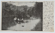 Vintage 1907 Postcard Milnor North Dakota Boating River Horse Chas Abel Jeweler picture