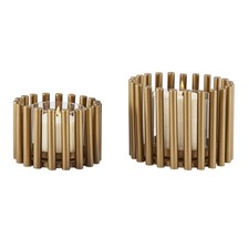Danya B. Pela Ring Votive Hurricane Candle Holders, Warm Gold, Set of 2 picture