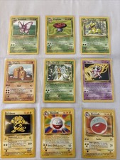 Pokemon Vintage Non Holo Rare lot of 9 cards picture