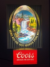 Vtg Coors Lighted Waterfall Sign America's Fine Light Beer Motion Not Working picture