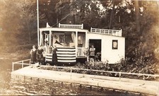 H77/ Interesting RPPC Postcard c1910 Patriotic Flag Indiana? Lake Cottage 140 picture