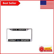 Durable Chrome License Plate Frame with Army Inserts - Standard Fit for Cars picture