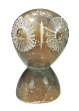 Hand Carved Stone Owl Italy 3.75” Figurine Vtg picture