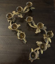 Vintage Andrea By Sedak Candelabras Set Of 2 - 5 Light Leaf Filigree picture