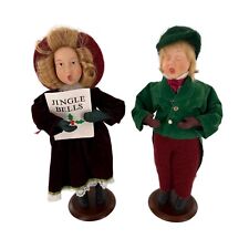 Vtg Sweet Little Christmas Carolers Doll Decor Figurine Porcelain Cloth Boy Girl picture