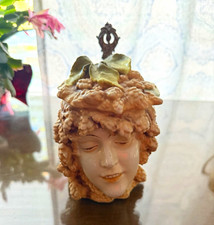 Antique Schierholz Musterschutz Hops Girl Porcelain Character Beer Stein No. 23. picture