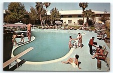 1950s YUMA ARIZONA HOTEL STARDUST FORTH AVE SWIMMING POOL POSTCARD P6225 picture