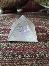 KHEOPS  International (Canada) Clear Iridescent Glass Pyramid picture