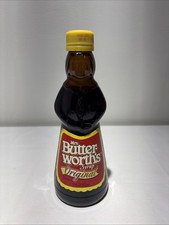 Vintage 12 Oz. Mrs. Butterworth’s Original Brown Glass Bottle-Yellow Lid Full picture