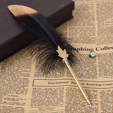 Quill Pen Vintage Feather Calligraphy Pen Refined Quill Ballpoint for Writing Si picture