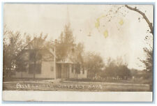 Waverly Kansas KS RPPC Photo Postcard Presbyterian Church 1907 Posted Antique picture