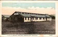 American Lake, WA YMCA Building Camp Lewis 1921 Antique Postcard J173 picture