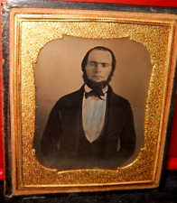 1840's 1/6th size Scovills Daguerreotype of man in half case picture