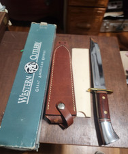 Vintage Western Cutlery W46-8 N Bowie Large Knife W/ Sheath In Box USA picture
