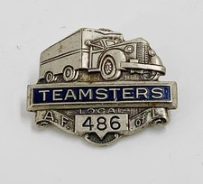 Antique vintage Teamsters union 486 truck pin picture