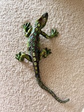 Jay Strongwater 8” Green Salamander Lizard Figurine Enamel Crystal Jeweled USA picture