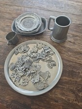 8 Lbs 8 Oz Of Scrap Pewter Plates Tray Mugs Ornaments picture