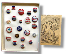 Lot of 21 Political Pins/Buttons - 1920s/1930s/1940s/1950s/1960s picture