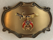 VTG Freemason/Masonic Shriners 1978 Raintree Sword/Crescent Emblem Belt Buckle picture