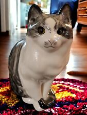 Gray Tabby Cat, Porcelain Figurine, 11