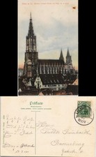 Postcard Ulm on the Danube Church - view over the rooftops of the city 1907 picture