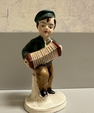Boy playing Accordion Figurine Made in Japan picture
