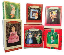 Vintage Hallmark Keepsake Christmas Ornaments Lot 6 Various Decorations w/Boxes picture