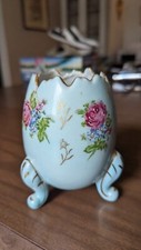 Vintage NAPCOWARE Japan Blue Porcelain Cracked Egg Vase 5