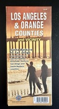 Vintage 1999 AAA Los Angeles Orange Counties Map Southern California San Diego picture