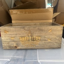 New Aberfeldy Scotch Whisky The Golden Dram Single Malt Wooden Box 11” x 5” picture