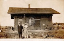 New Canton IL Illinois 1911 Train Station Depot Railroad RPPC Postcard COPY picture