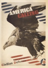 postcard War WW2 🦅 AMERICA CALLING Civilian Defense Vintage style advertising  picture