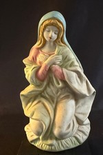 Vintage Virgin Mary Madonna Figurine Pastel Blue Pink Catholic Religious Statue picture